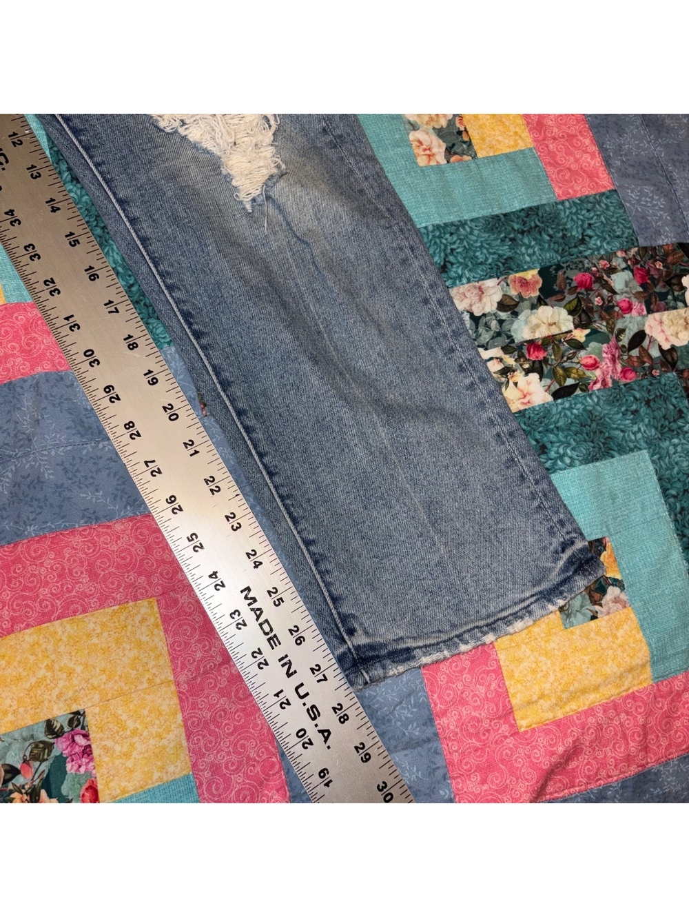 Mother Superior $278 Woman’s 28 The Scrapper Cuff Ankle Frey Denim Jeans - Picture 9 of 9
